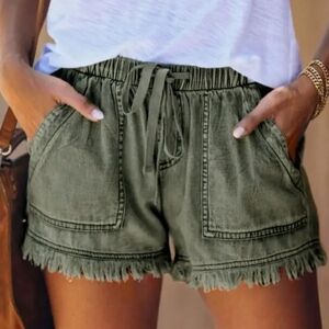 Olive Green Women's Casual Shorts